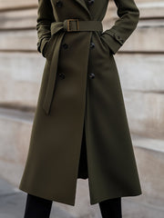 Tailored Olive Green Wool Coat for Timeless Winter Elegance