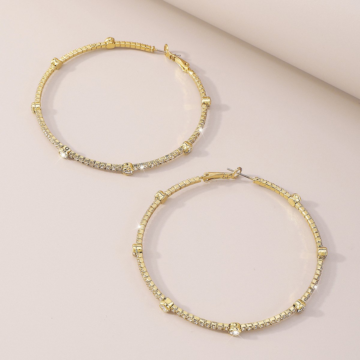 Minimalist Rhinestone Hoop Earrings
