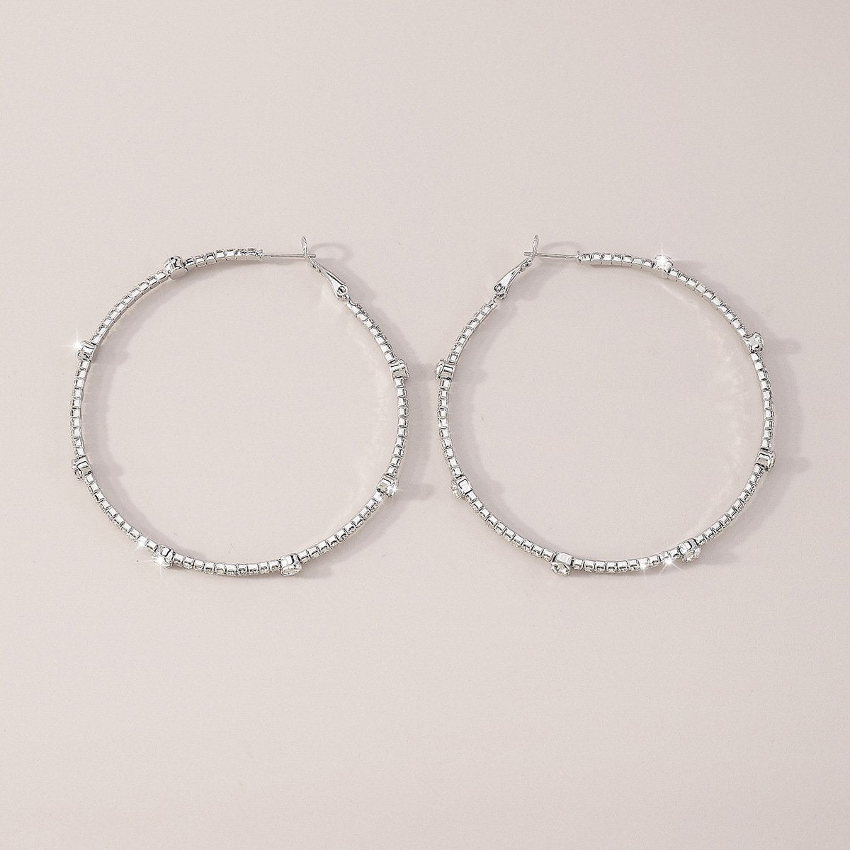 Minimalist Rhinestone Hoop Earrings