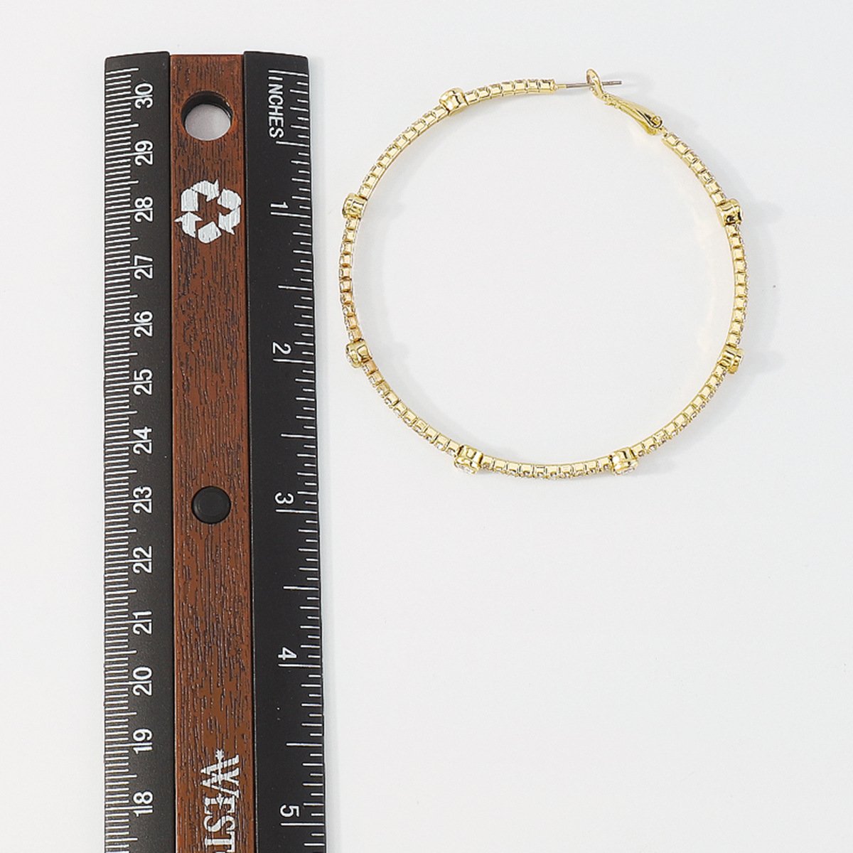 Minimalist Rhinestone Hoop Earrings