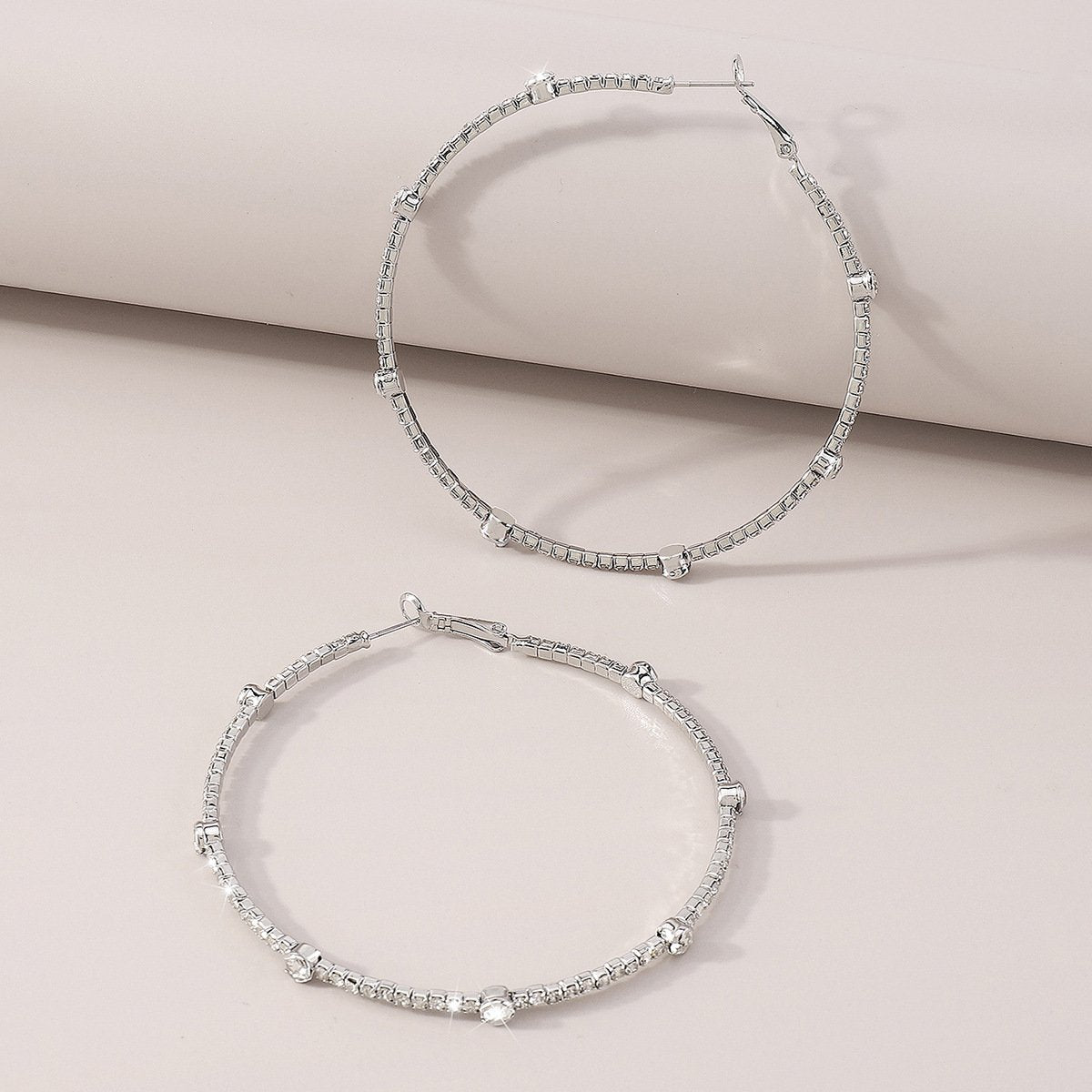 Minimalist Rhinestone Hoop Earrings