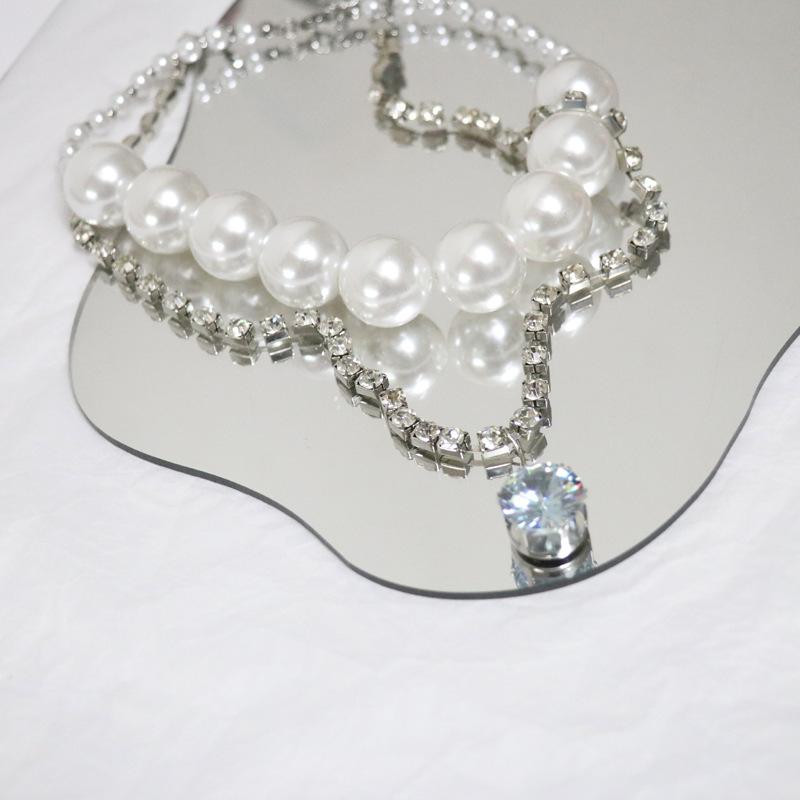 Chain Pearl Double Layer Strap Necklace