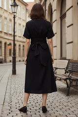 Flattering Wrap Midi Dress