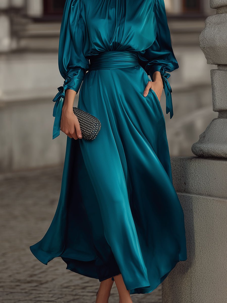 Refined Elegant High - Neck Evening Dress - Aurahers - Aura Her's LLC