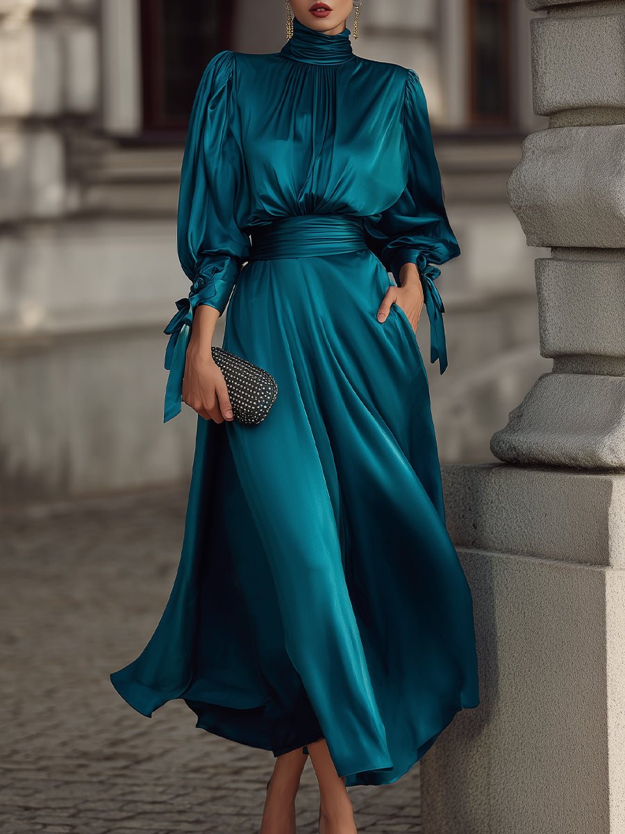 Refined Elegant High - Neck Evening Dress - Aurahers - Aura Her's LLC